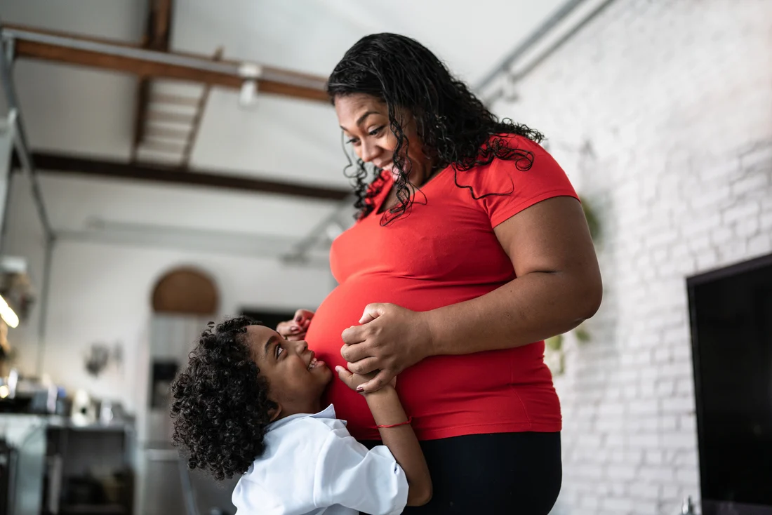 happy pregnant woman