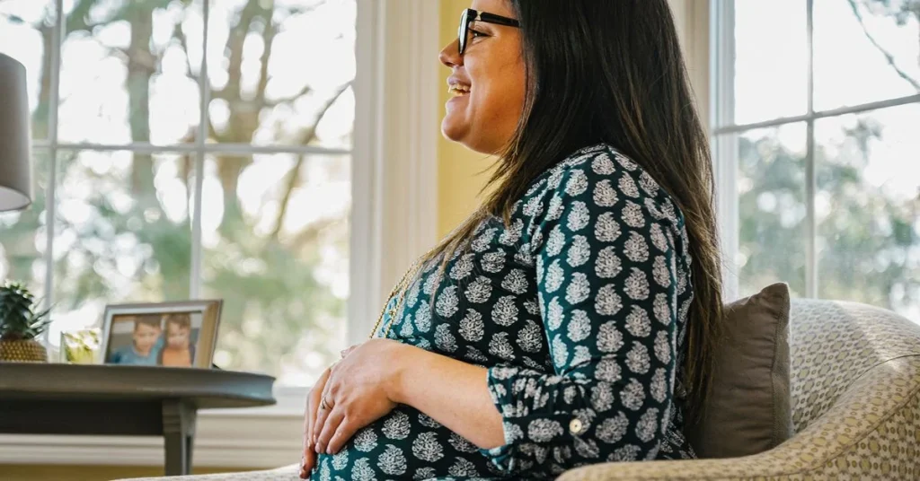 happy pregnant woman